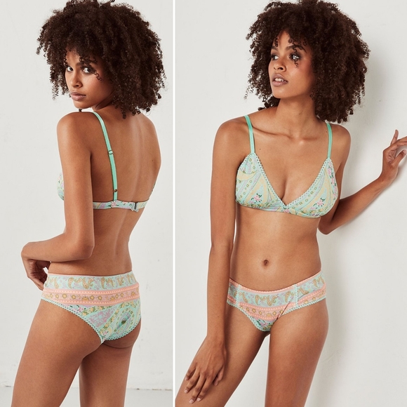 New spell designs city lights tri bralette sage XS
